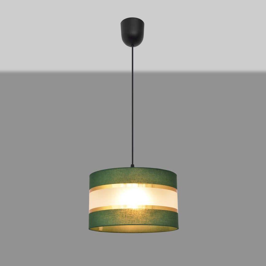 Pendel HELEN 1xE27/15W/230V diameter 25 cm grøn/guldfarvet