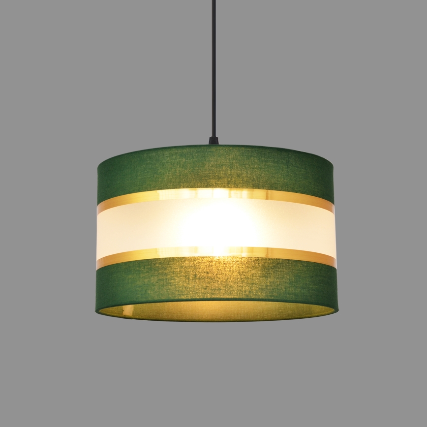 Pendel HELEN 1xE27/15W/230V diameter 25 cm grøn/guldfarvet