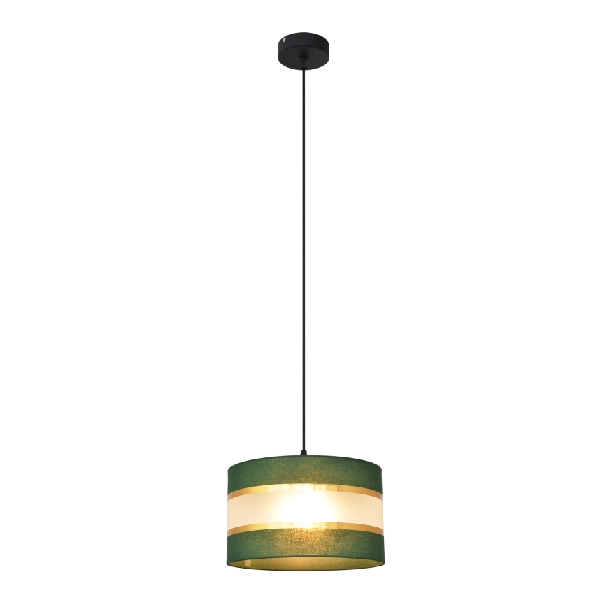 Pendel HELEN 1xE27/15W/230V diameter 25 cm grøn/guldfarvet