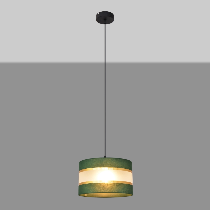 Pendel HELEN 1xE27/15W/230V diameter 25 cm grøn/guldfarvet
