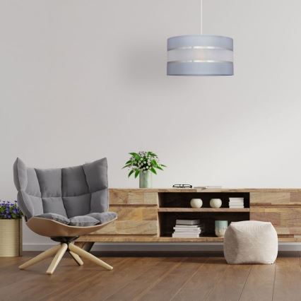 Pendel HELEN 1xE27/15W/230V diameter 35 cm grå/sølvfarvet