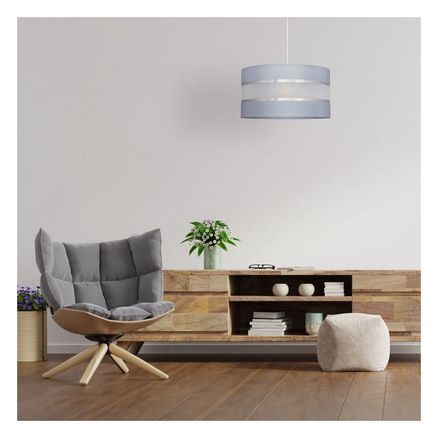 Pendel HELEN 1xE27/15W/230V diameter 35 cm grå/sølvfarvet