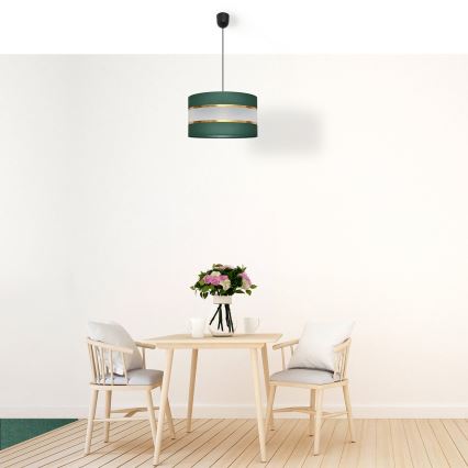 Pendel HELEN 1xE27/15W/230V diameter 35 cm grøn/guldfarvet