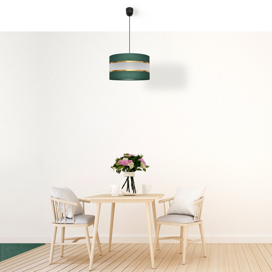 Pendel HELEN 1xE27/15W/230V diameter 35 cm grøn/guldfarvet