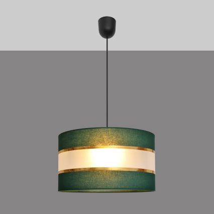 Pendel HELEN 1xE27/15W/230V diameter 35 cm grøn/guldfarvet