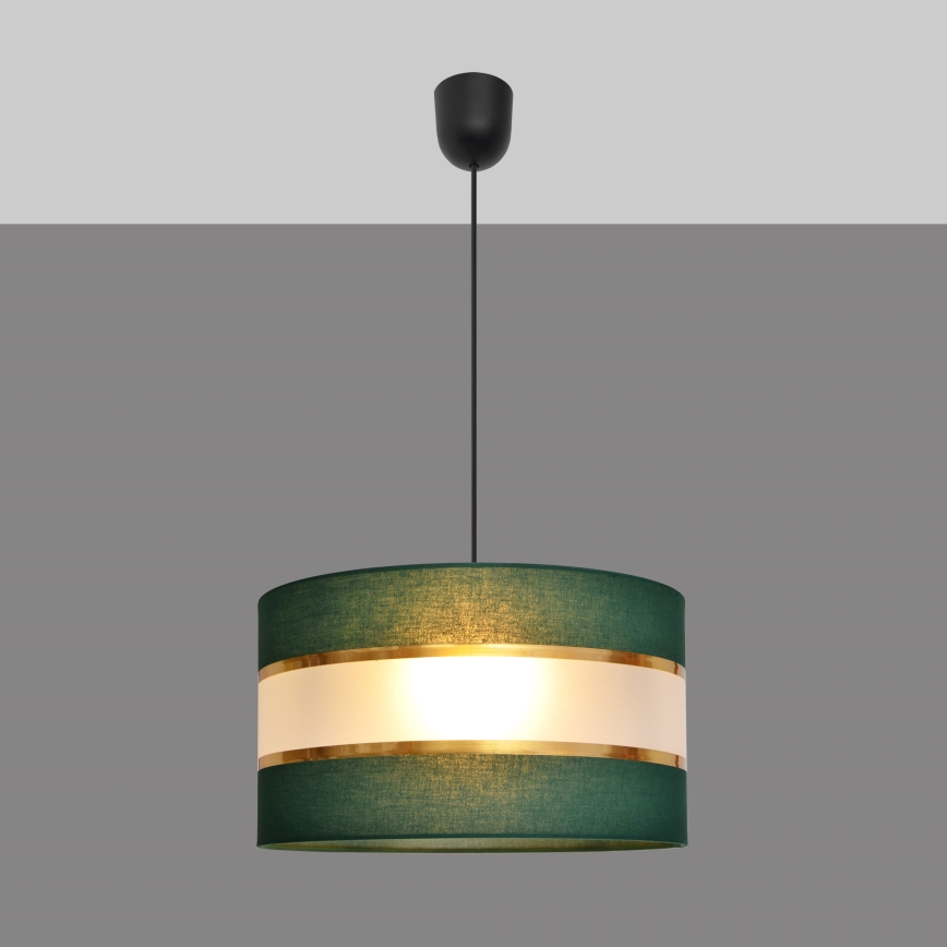 Pendel HELEN 1xE27/15W/230V diameter 35 cm grøn/guldfarvet