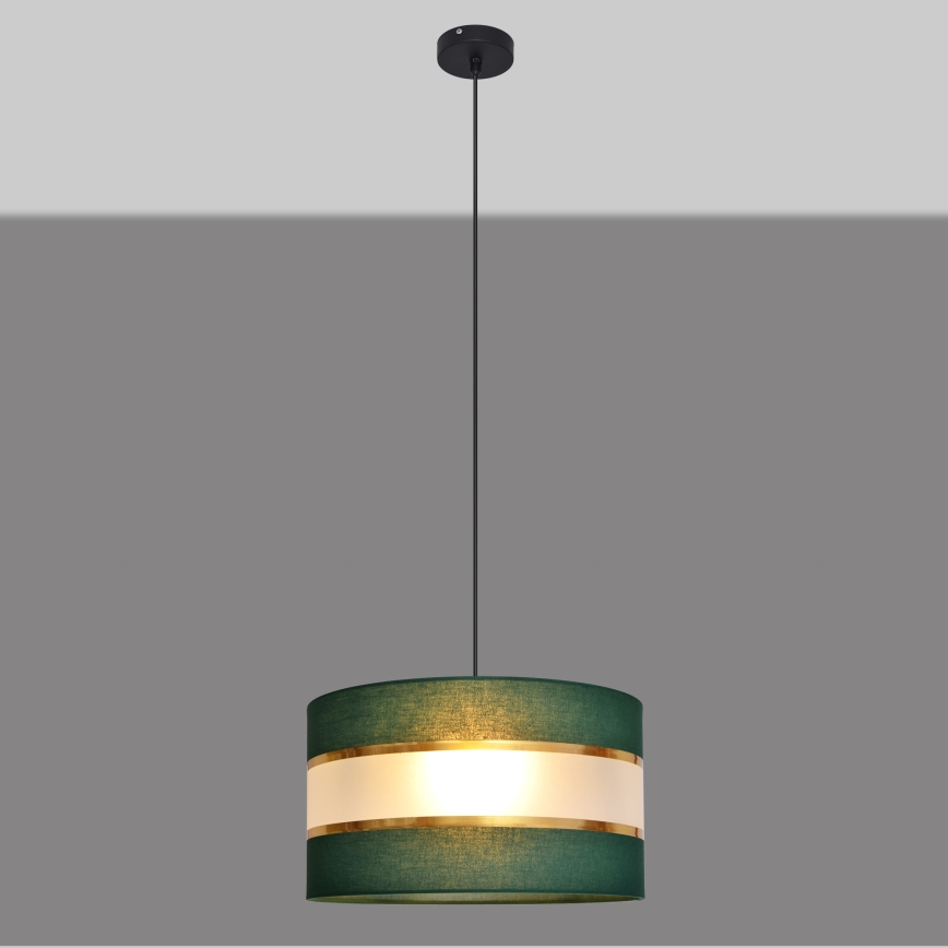 Pendel HELEN 1xE27/15W/230V diameter 35 cm grøn/guldfarvet