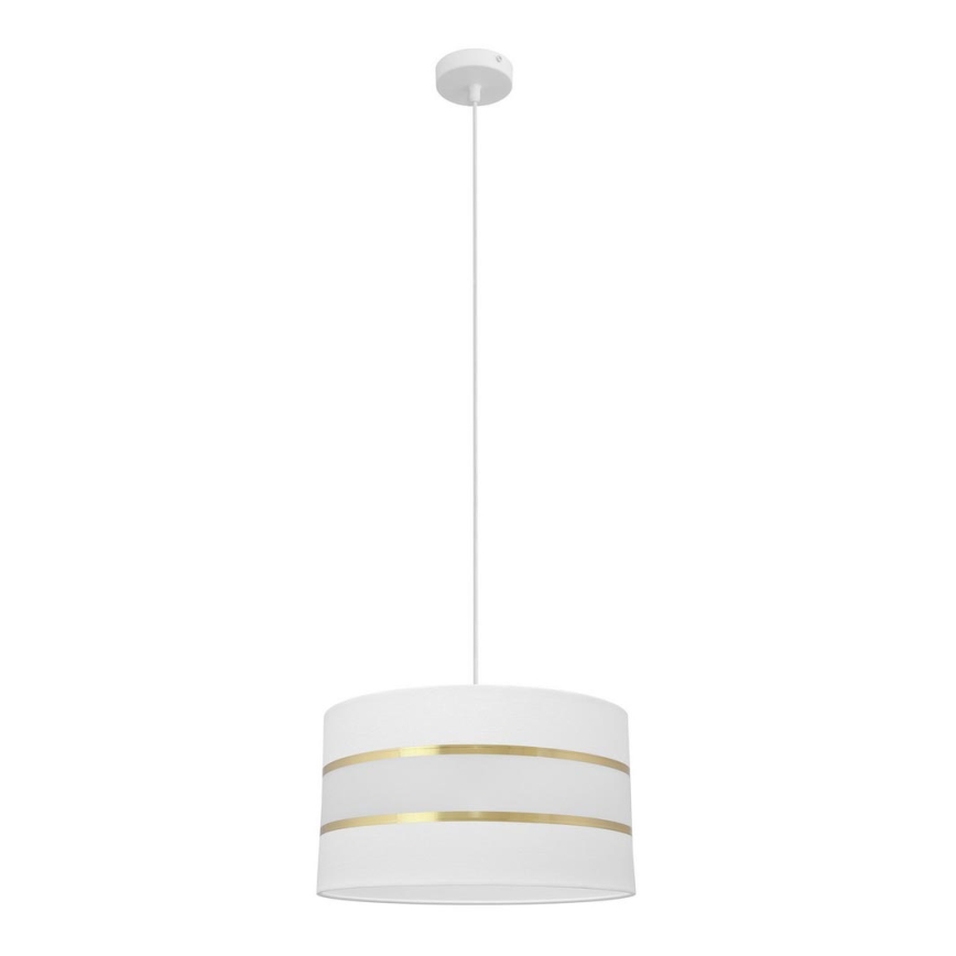 Pendel HELEN 1xE27/15W/230V diameter 35 cm hvid/gylden