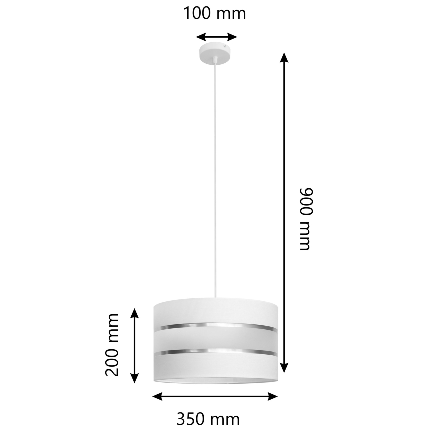 Pendel HELEN 1xE27/15W/230V diameter 35 cm hvid