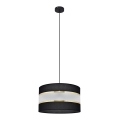 Pendel HELEN 1xE27/15W/230V diameter 35 cm sort/gylden