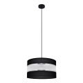 Pendel HELEN 1xE27/15W/230V diameter 35 cm sort/sølvfarvet