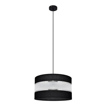 Pendel HELEN 1xE27/15W/230V diameter 35 cm sort/sølvfarvet