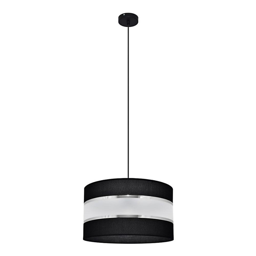 Pendel HELEN 1xE27/15W/230V diameter 35 cm sort/sølvfarvet