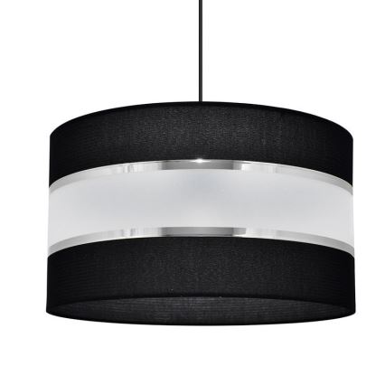 Pendel HELEN 1xE27/15W/230V diameter 35 cm sort/sølvfarvet