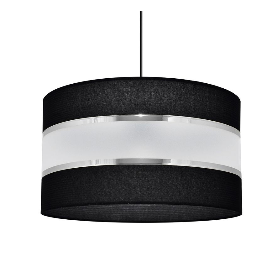 Pendel HELEN 1xE27/15W/230V diameter 35 cm sort/sølvfarvet
