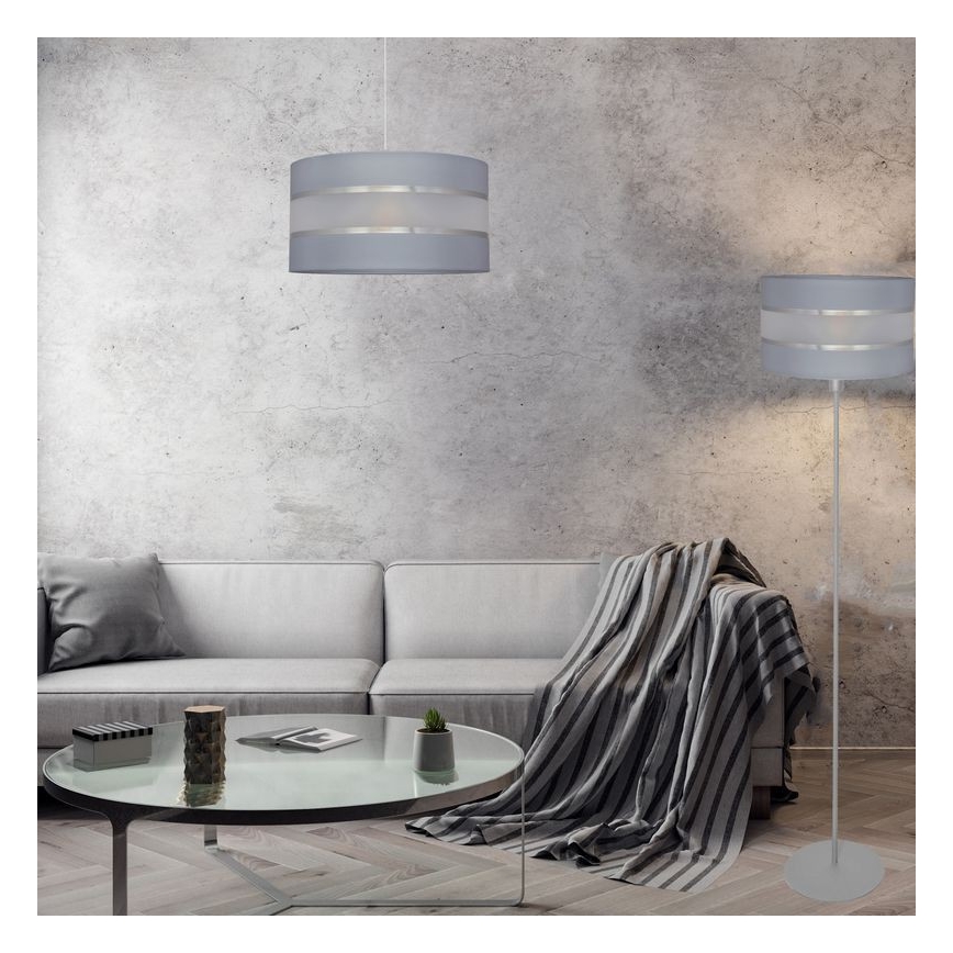 Pendel HELEN 1xE27/15W/230V diameter 40 cm grå/sølvfarvet