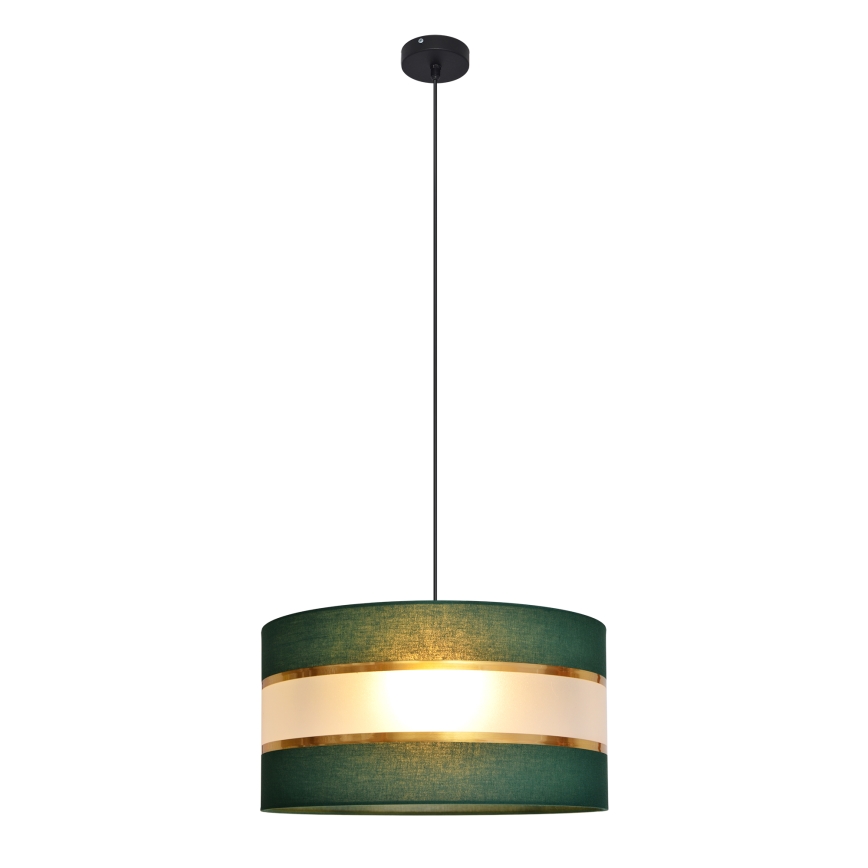 Pendel HELEN 1xE27/15W/230V diameter 40 cm grøn/guldfarvet