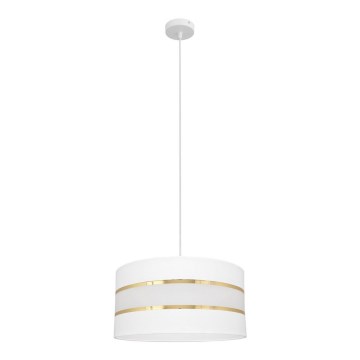 Pendel HELEN 1xE27/15W/230V diameter 40 cm hvid/gylden