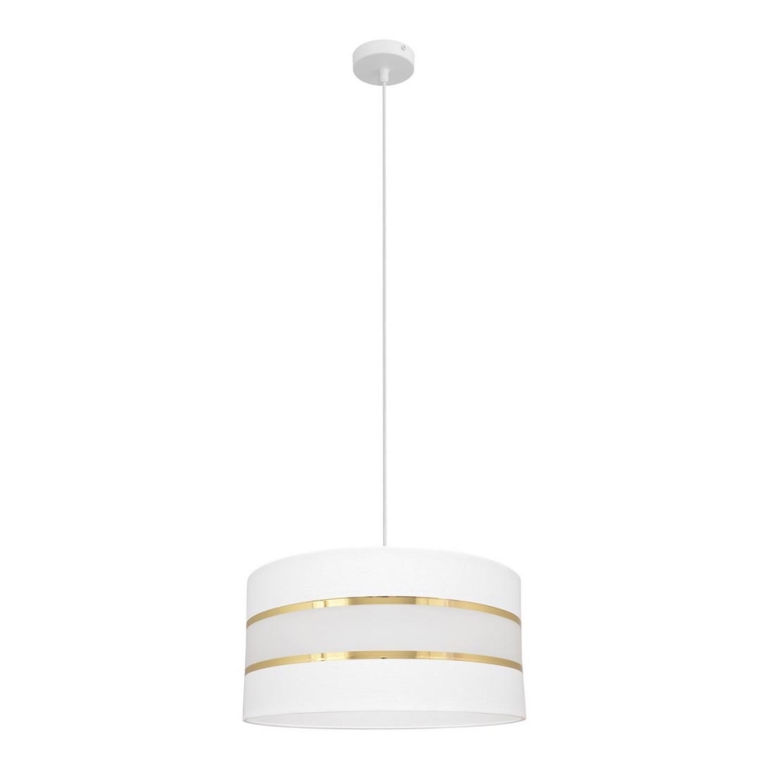 Pendel HELEN 1xE27/15W/230V diameter 40 cm hvid/gylden