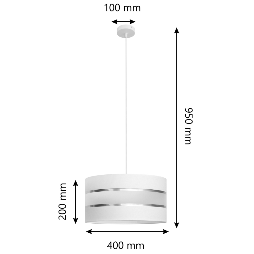 Pendel HELEN 1xE27/15W/230V diameter 40 cm hvid