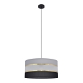 Pendel HELEN 1xE27/15W/230V diameter 40 cm sort/grå/gylden