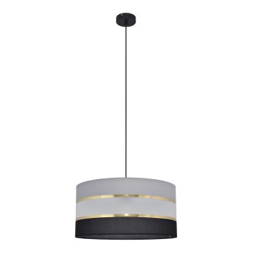 Pendel HELEN 1xE27/15W/230V diameter 40 cm sort/grå/gylden