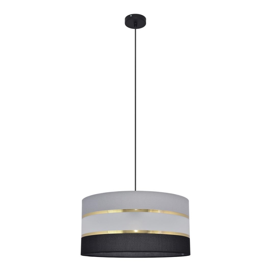 Pendel HELEN 1xE27/15W/230V diameter 40 cm sort/grå/gylden