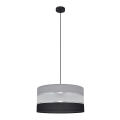 Pendel HELEN 1xE27/15W/230V diameter 40 cm sort/grå/sølvfarvet