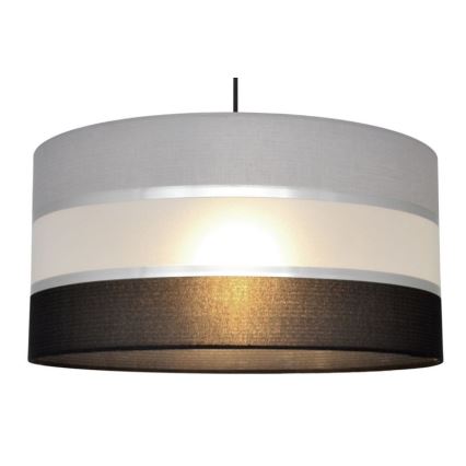 Pendel HELEN 1xE27/15W/230V diameter 40 cm sort/grå/sølvfarvet