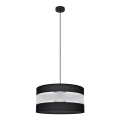 Pendel HELEN 1xE27/15W/230V diameter 40 cm sort/sølvfarvet