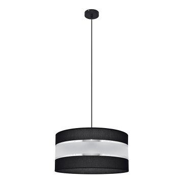 Pendel HELEN 1xE27/15W/230V diameter 40 cm sort/sølvfarvet