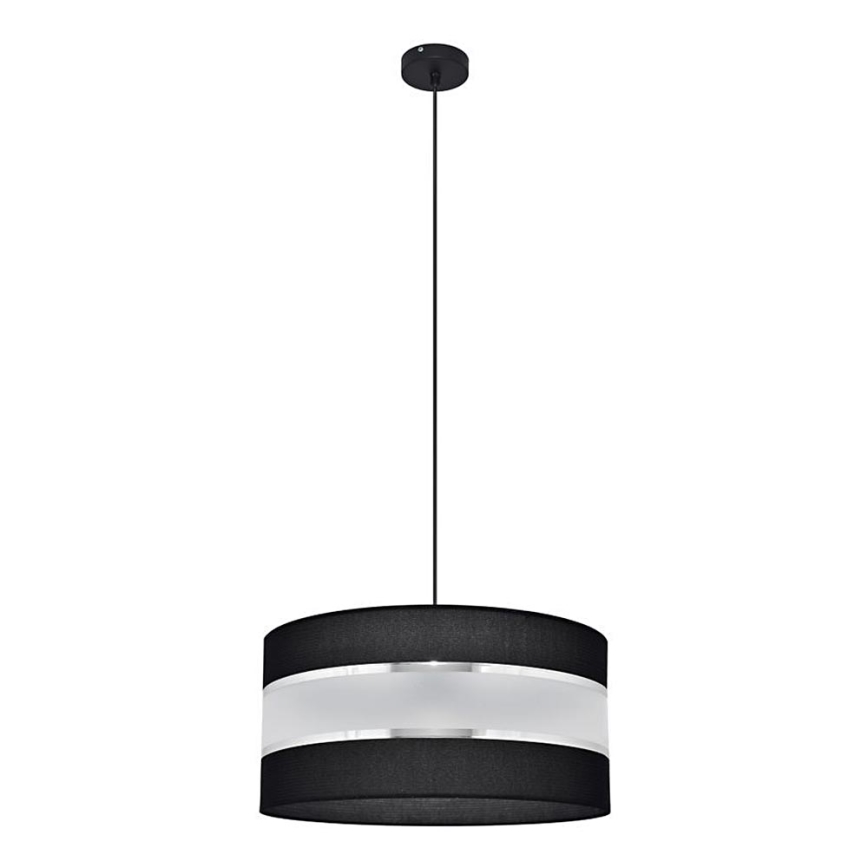 Pendel HELEN 1xE27/15W/230V diameter 40 cm sort/sølvfarvet