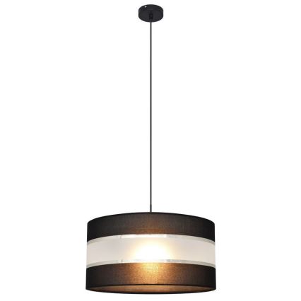 Pendel HELEN 1xE27/15W/230V diameter 40 cm sort/sølvfarvet