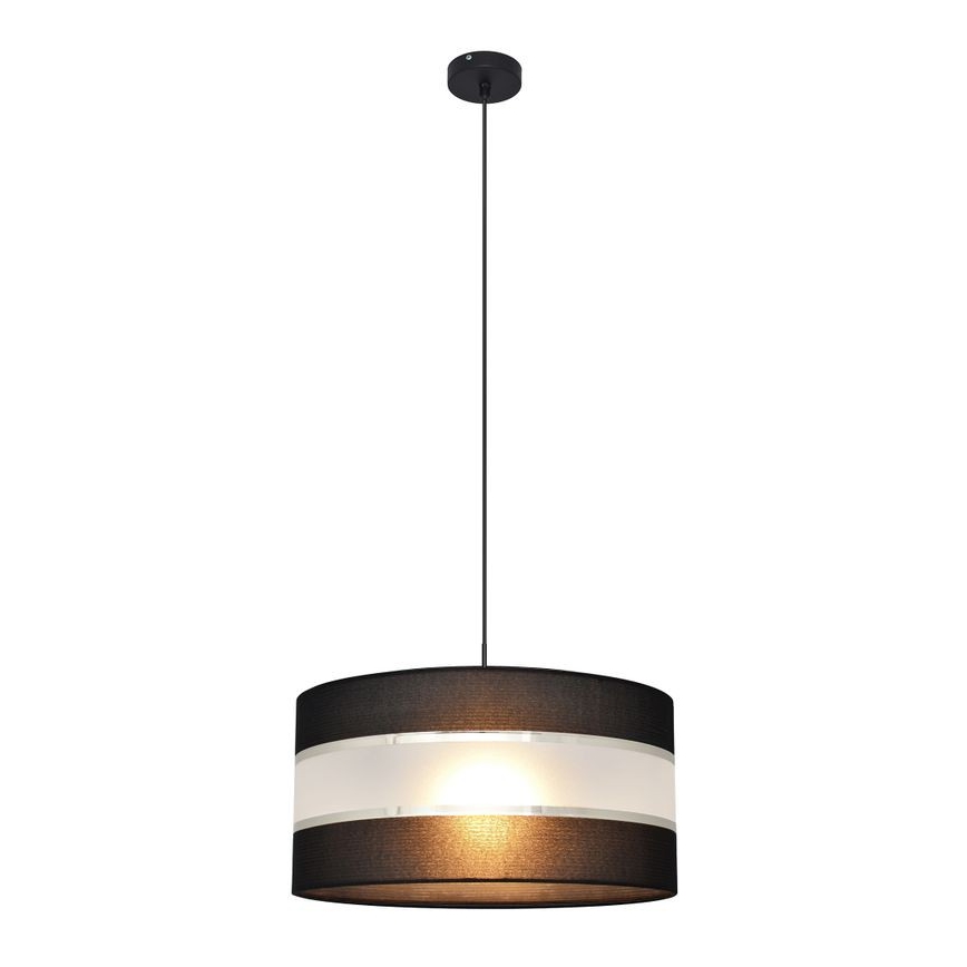 Pendel HELEN 1xE27/15W/230V diameter 40 cm sort/sølvfarvet