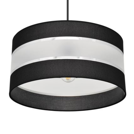 Pendel HELEN 1xE27/15W/230V diameter 40 cm sort/sølvfarvet