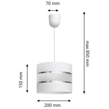Pendel HELEN 1xE27/15W/230V hvid