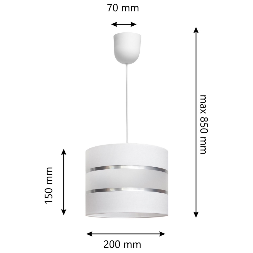 Pendel HELEN 1xE27/15W/230V hvid