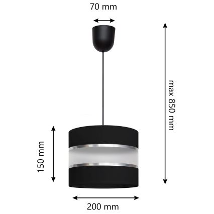 Pendel HELEN 1xE27/15W/230V sort