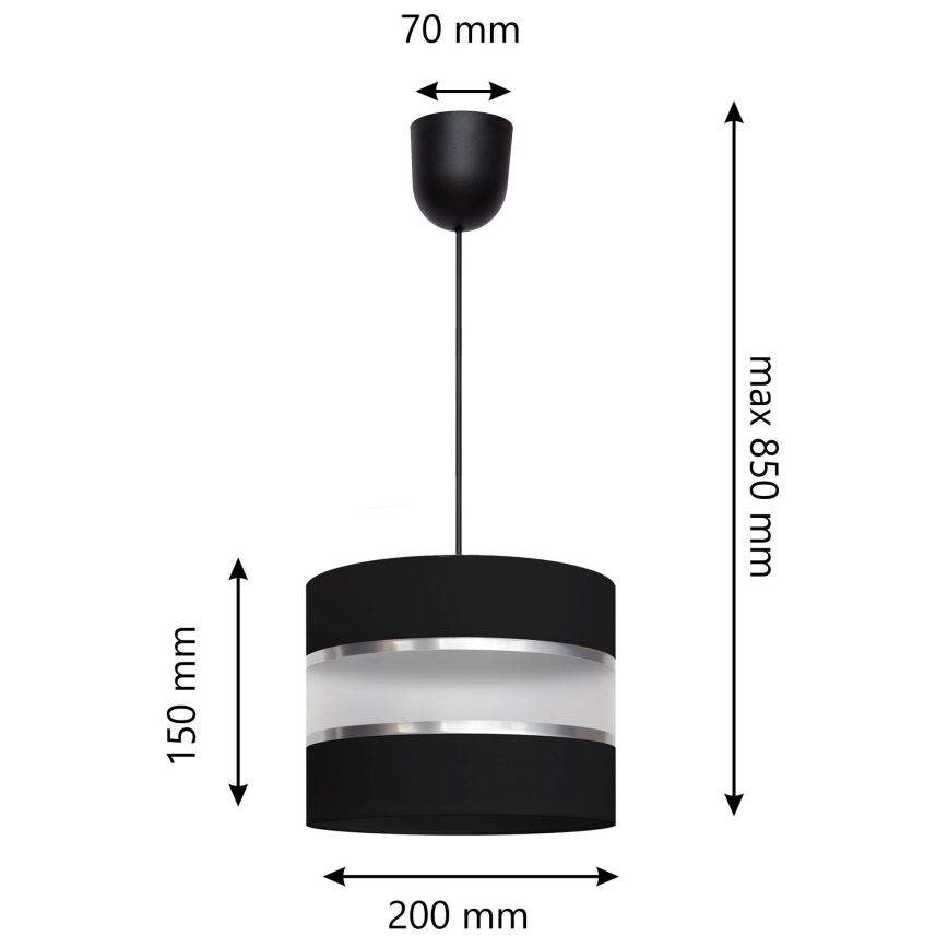 Pendel HELEN 1xE27/15W/230V sort
