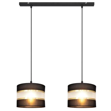 Pendel HELEN 2xE27/15W/230V sort/gylden