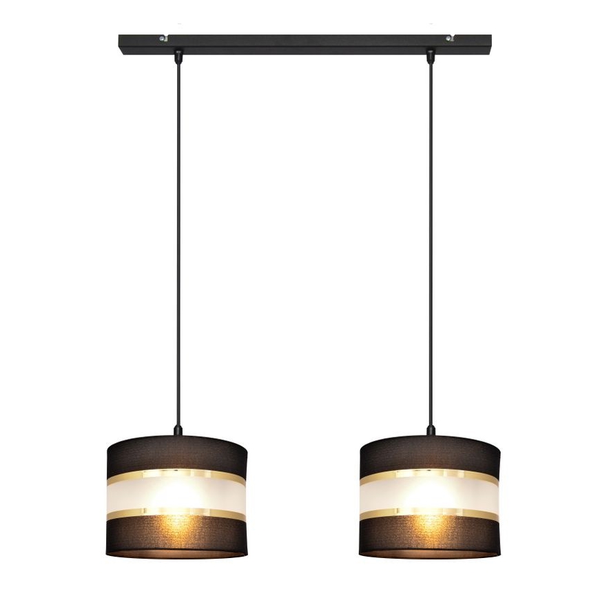 Pendel HELEN 2xE27/15W/230V sort/gylden