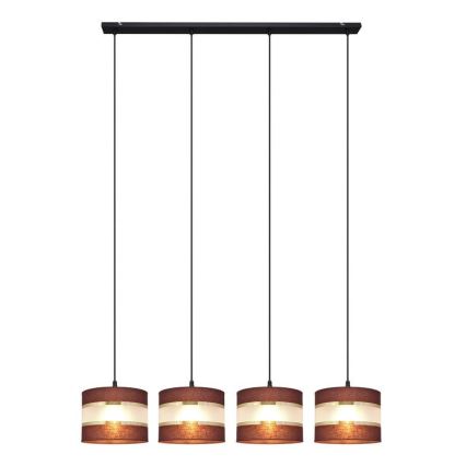 Pendel HELEN 4xE27/15W/230V brun/sort/gylden