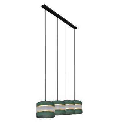 Pendel HELEN 4xE27/15W/230V grøn/guldfarvet