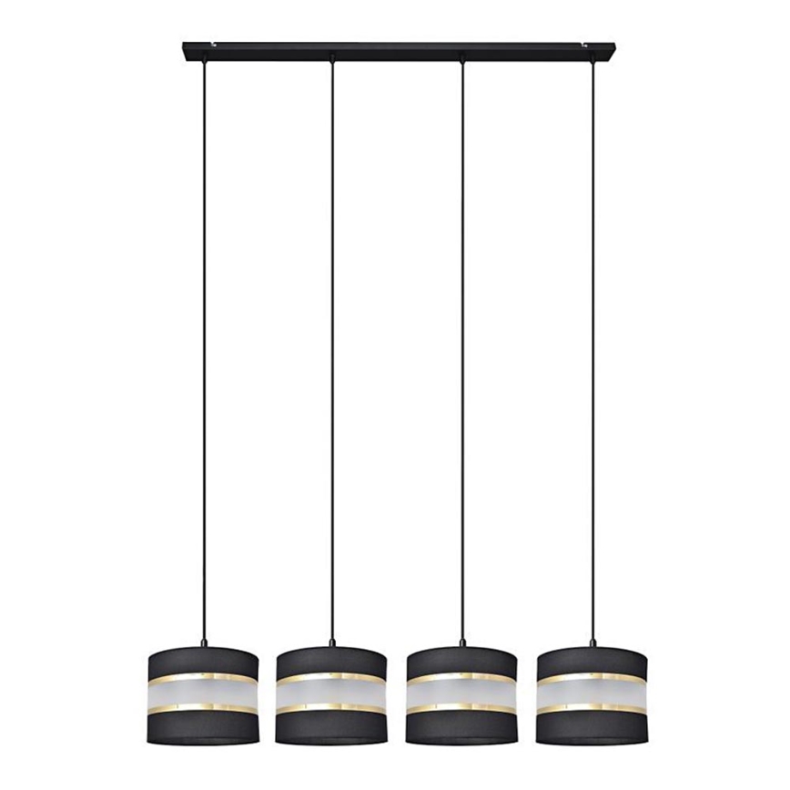 Pendel HELEN 4xE27/15W/230V sort/gylden