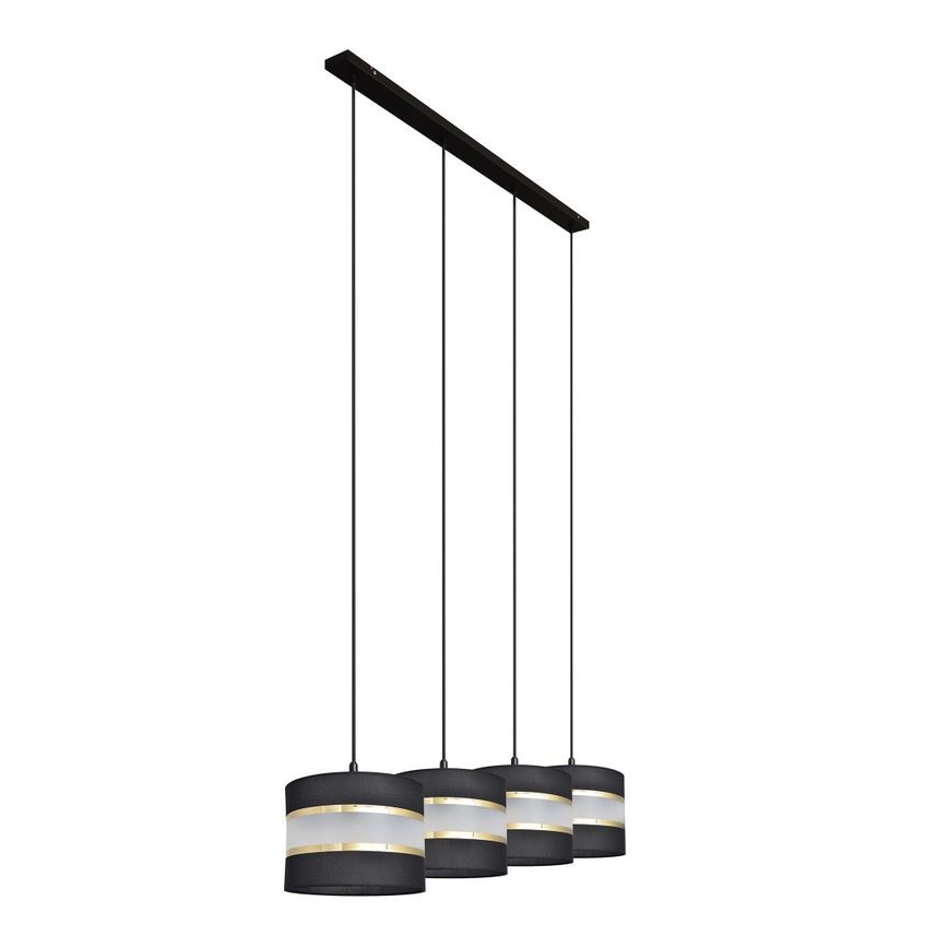 Pendel HELEN 4xE27/15W/230V sort/gylden