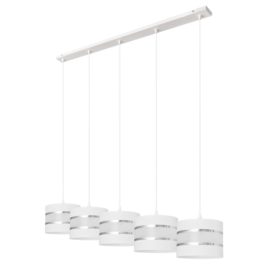 Pendel HELEN 5xE27/15W/230V hvid