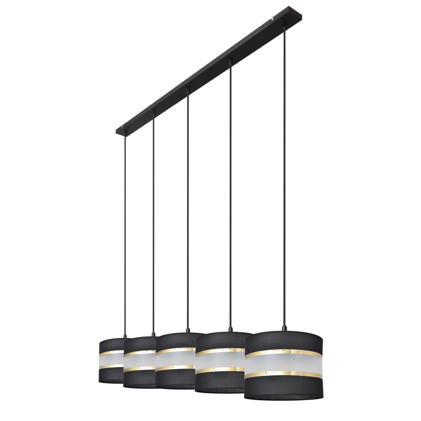 Pendel HELEN 5xE27/15W/230V sort/gylden