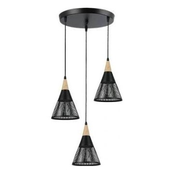 Pendel HIRA 3xE27/60W/230V diameter 40 cm sort