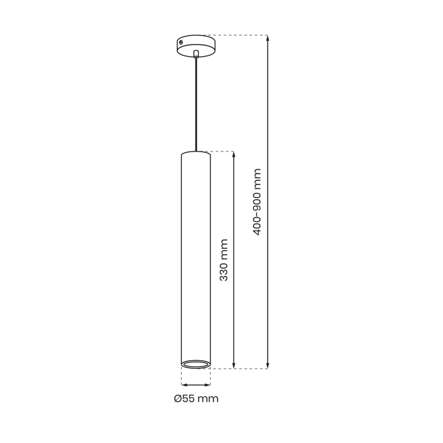 Pendel HUDSON 1xGU10/8W/230V sort