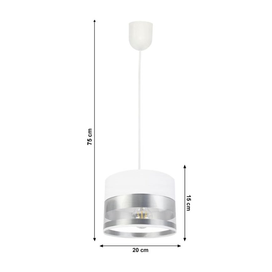 Pendel i kæde MILO 1xE27/60W/230V sølvfarvet